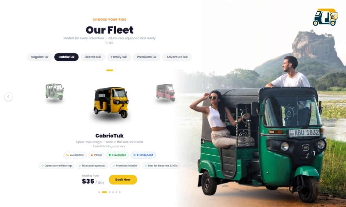 Person booking a tuk-tuk online